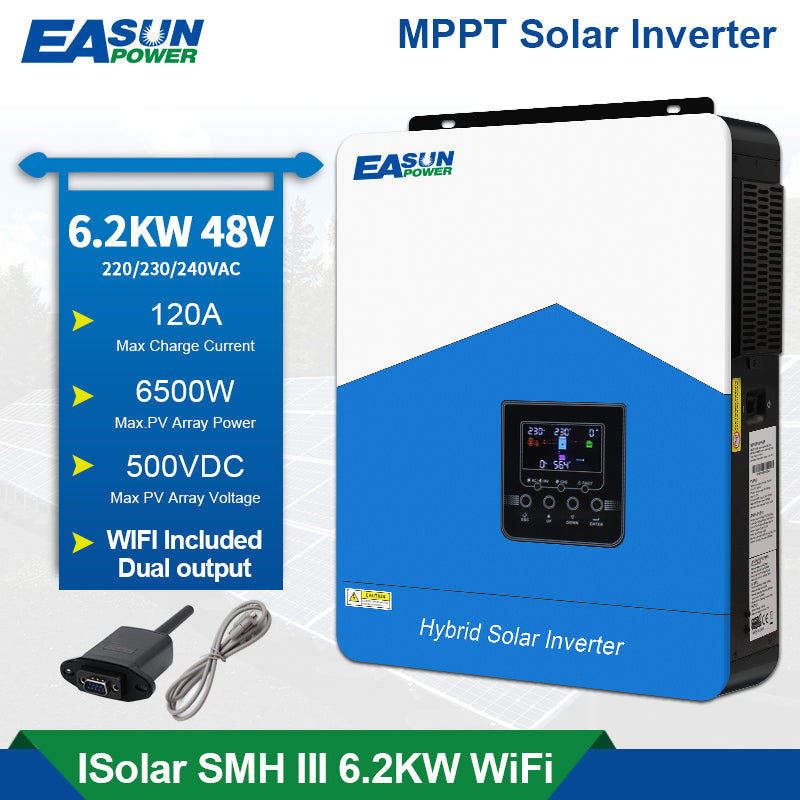 EASUN 48V 6,2 kW Hybrid-Wechselrichter mit WLAN & RS485
