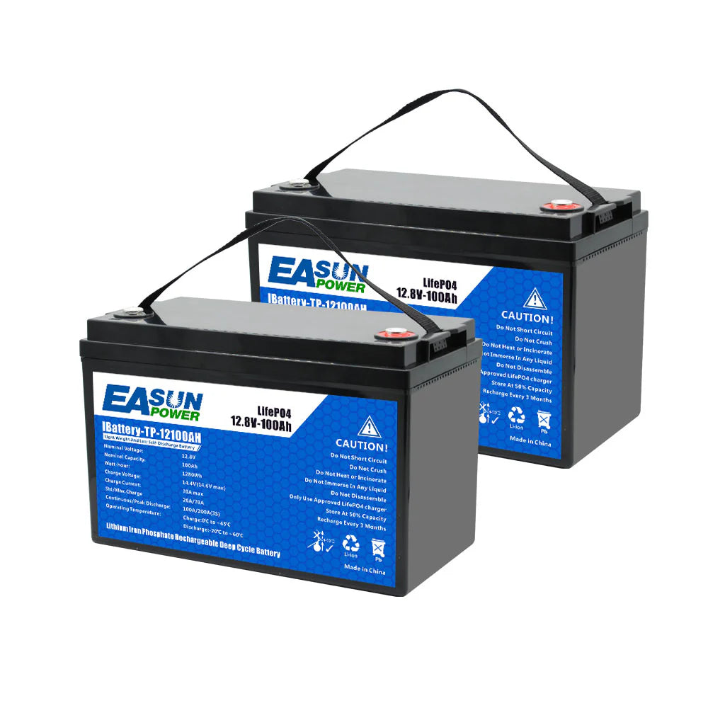 EASUN 12V 100Ah LiFePO4 Wohnmobil/Boot Batterie – 1280 Wh, Group 24, 6000 Zyklen