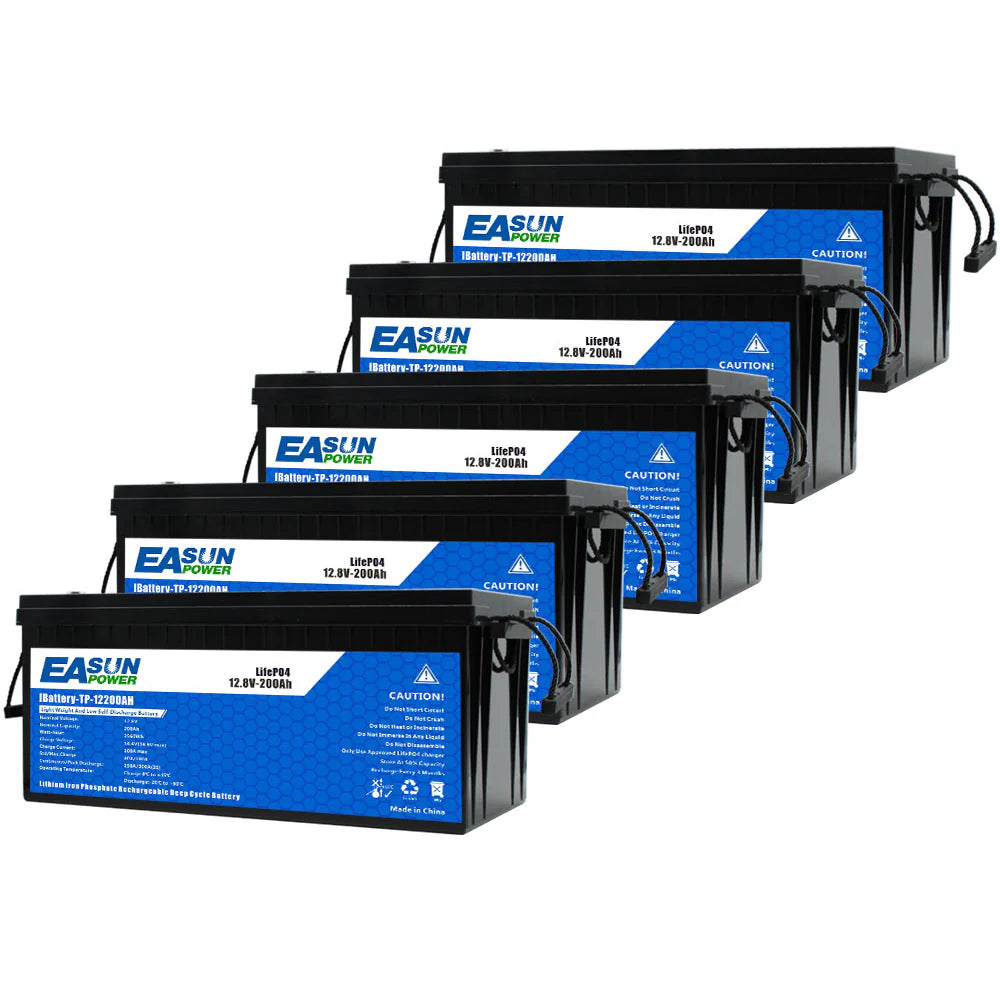 EASUN 12V 200Ah LiFePO4 Deep-Cycle Batterie – doppelte Kapazität, modular erweiterbar