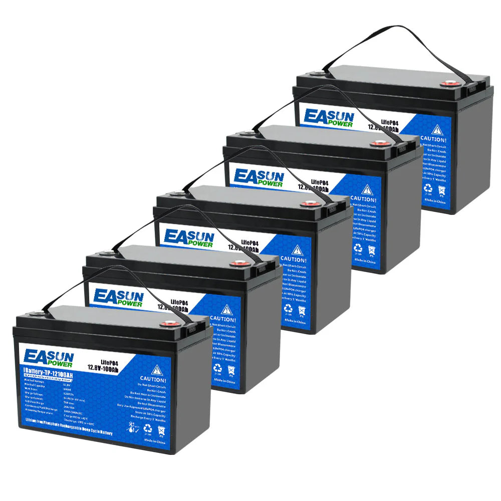 EASUN 12V 100Ah LiFePO4 Wohnmobil/Boot Batterie – 1280 Wh, Group 24, 6000 Zyklen