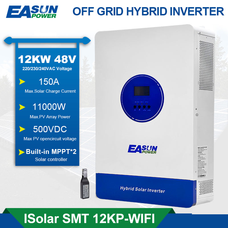 EASUN 11 kW Off-Grid Hybrid-Inverter – Dual-MPPT 160A, BMS & WLAN-Monitoring