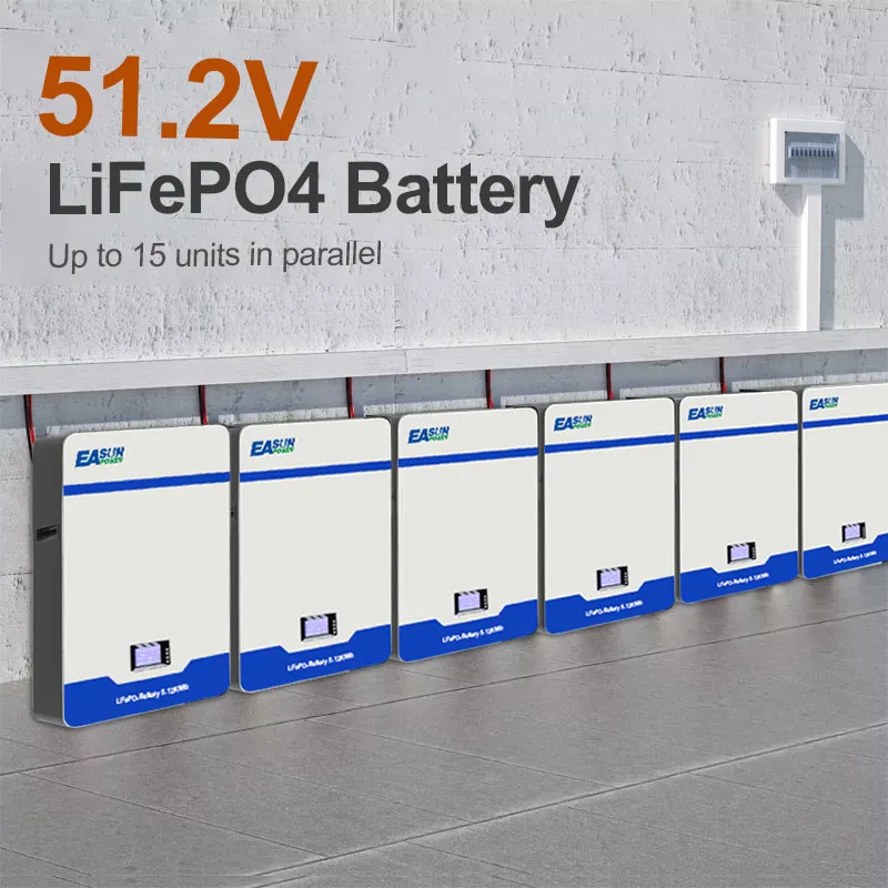 EASUN 51.2V 100Ah LiFePO4 Wandmontage Akku – 5 kW Output, 6000+ Zyklen, EU-Versand