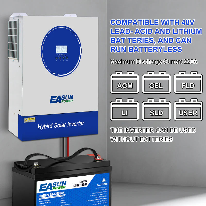 EASUN 11 kW Off-Grid Hybrid-Inverter – Dual-MPPT 160A, BMS & WLAN-Monitoring