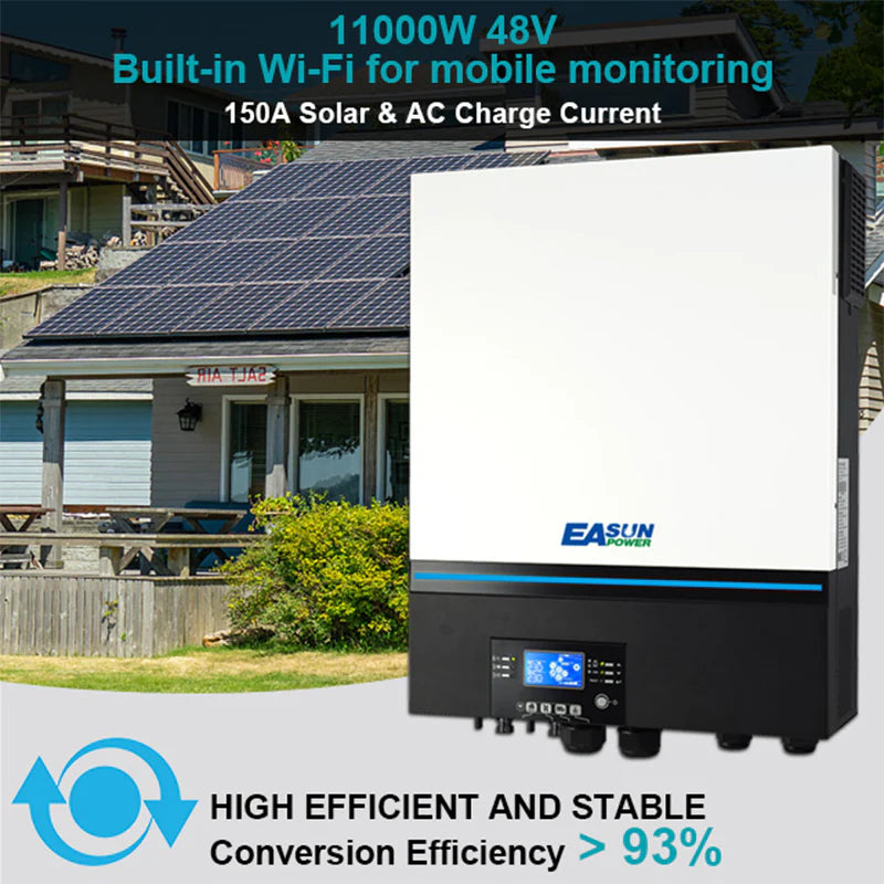 EASUN 11 kW 3-Phasen Off-Grid Wechselrichter – Dual MPPT 150 A & WLAN, parallelschaltbar, EU-Versand