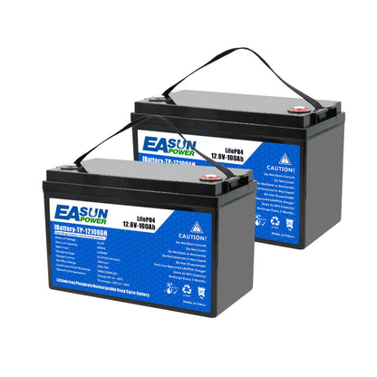 EASUN 12V 100Ah LiFePO4 Wohnmobil/Boot Batterie – 1280 Wh, Group 24, 6000 Zyklen