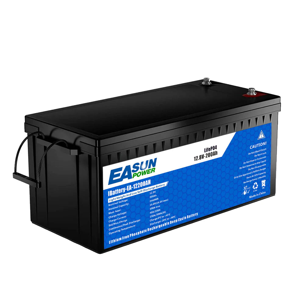 EASUN 12V 200Ah LiFePO4 Deep-Cycle Batterie – doppelte Kapazität, modular erweiterbar