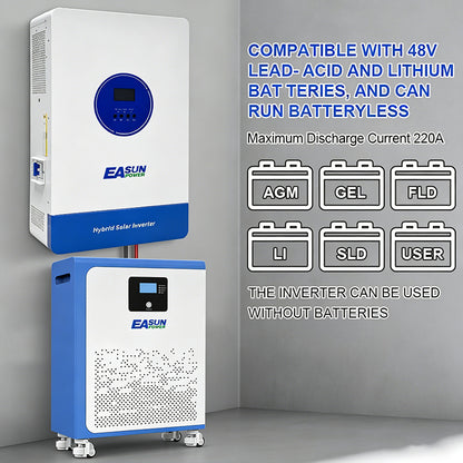 EASUN 11 kW Off-Grid Hybrid-Inverter – Dual-MPPT 160A, BMS & WLAN-Monitoring