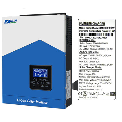 EASUN 3,2 kW Schmalspannung Off-Grid Wechselrichter – 24 V, MPPT 80 A, WLAN, Reiner Sinus